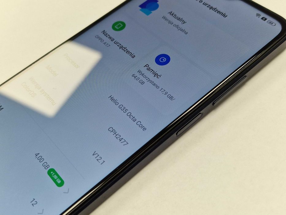 OPPO A17 4GB/ 64GB/ Midnight Black/ Grade A-/+Ładowarka/ Gwarancja