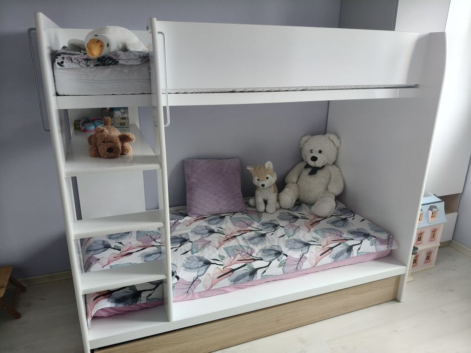 Łóżko piętrowe BRW białe Solidne.
