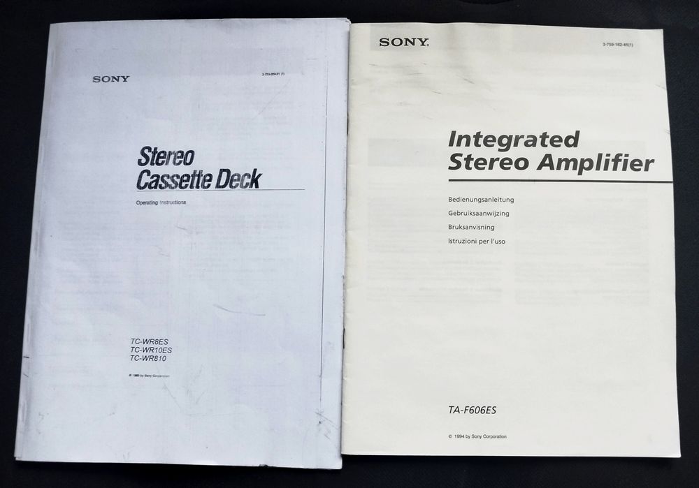Sony TA-F 606 ES, Sony TC-WR 8ES, TC-WR 810,TC-WR 10 ES instrukcje ob.