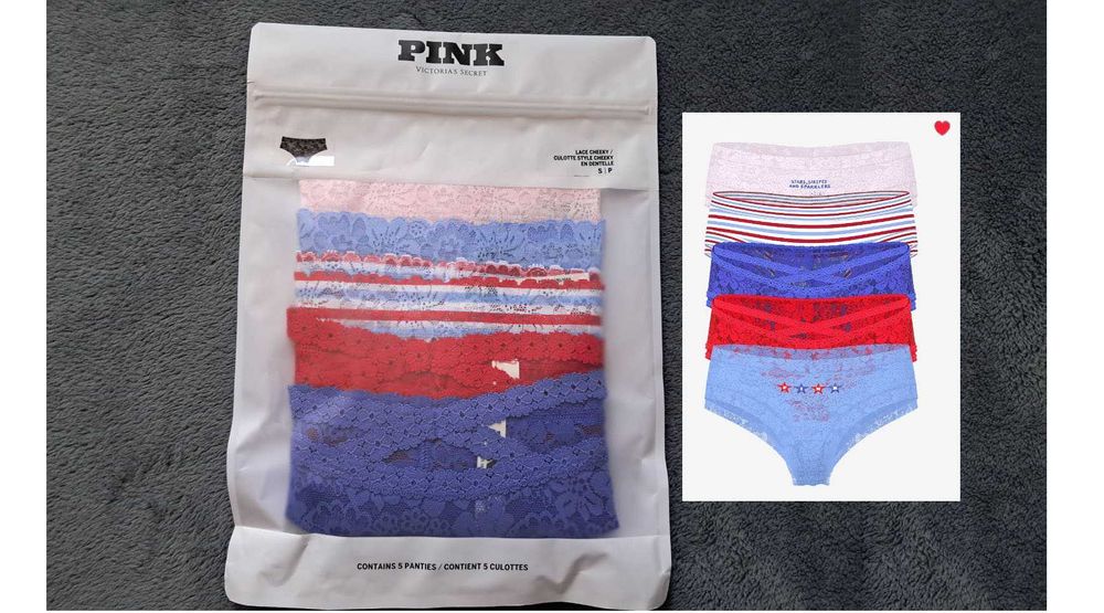 Р-р S, набір 5 шт трусики жіночі Victoria's Secret (Вікторія Сикрет)