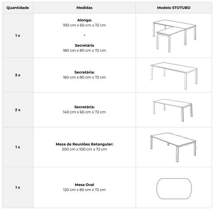 Secretárias Linha Quadra