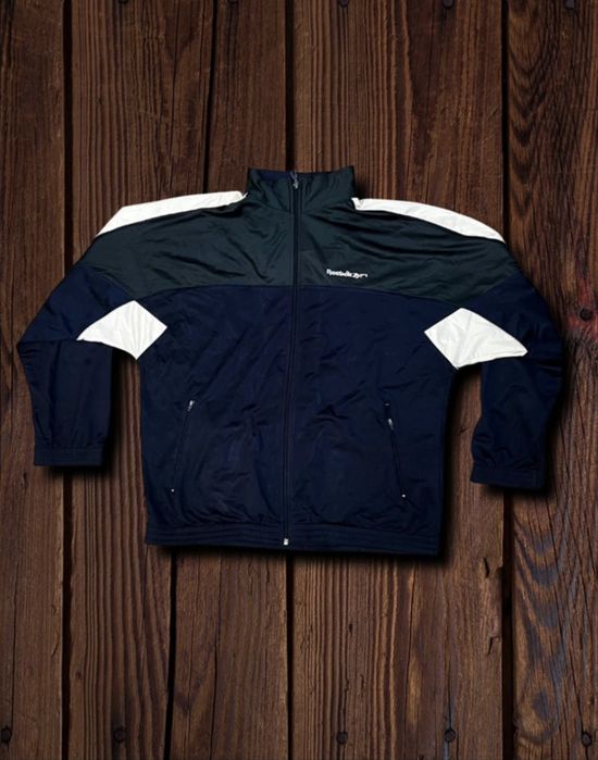 Casaco reebok vintage azul, verde e branco tamanho M