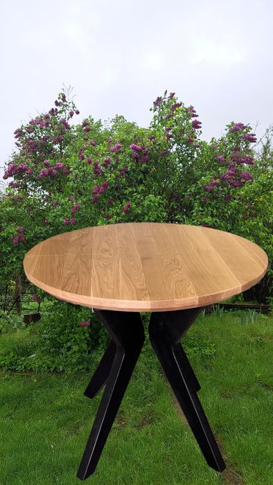 Стіл розсувний Круглий обідній дубовий стол Сучасні меблі з масиву дуб