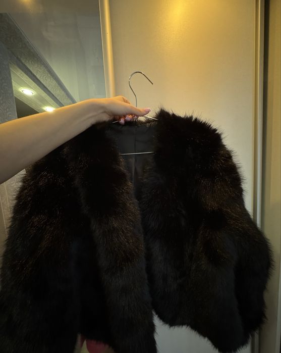 Еко шуба чорна, эко шубка, черная шуба укороченная под zara