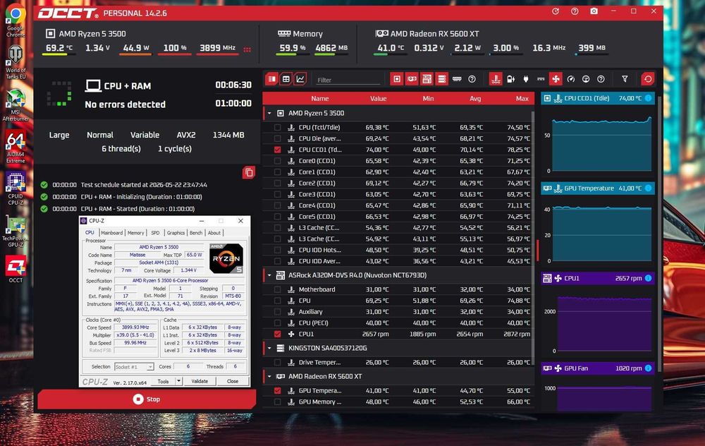 ПК RX5600XT+ Ryzen 5 3500+ 8/16gb DDR4 игровой компьютер AM4