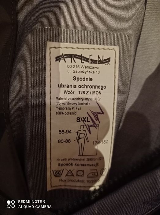 Spodnie wojskowe ochronne wzór 128