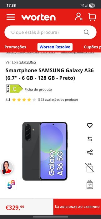Samsung a36 5g  semi novo