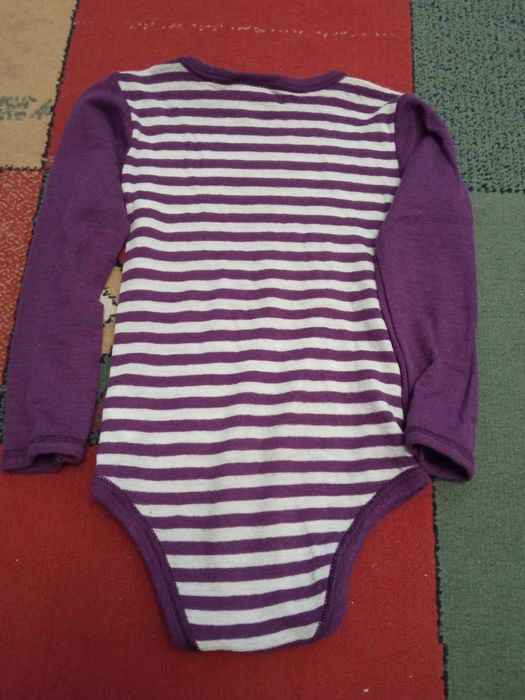 Fioletowo białe body 98-104 barneklar junior zestaw z zielonymi