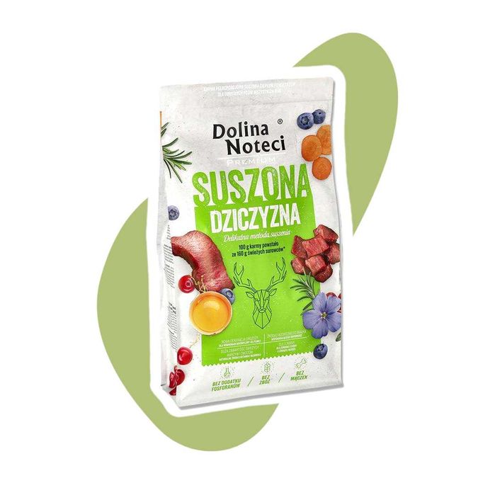 Dolina Noteci Premium Suszona Dziczyzna 9kg pełnoporcjowa suszona karma bytowa dla dorosłych psów wszystkich ras