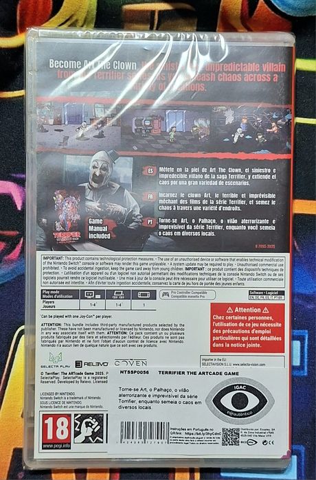 Terrifier the artcade game Nintendo Switch