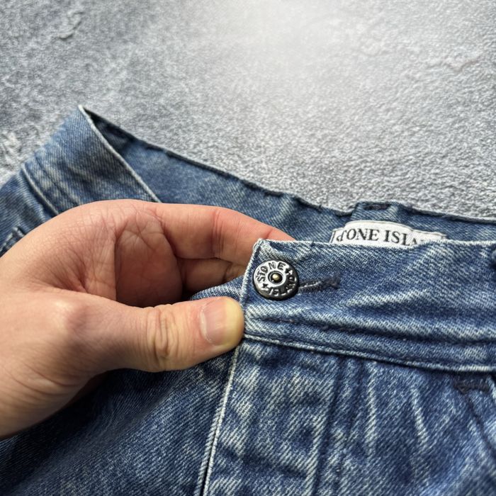 Джинси вінтажні stone island patch program green 90's blue , стон