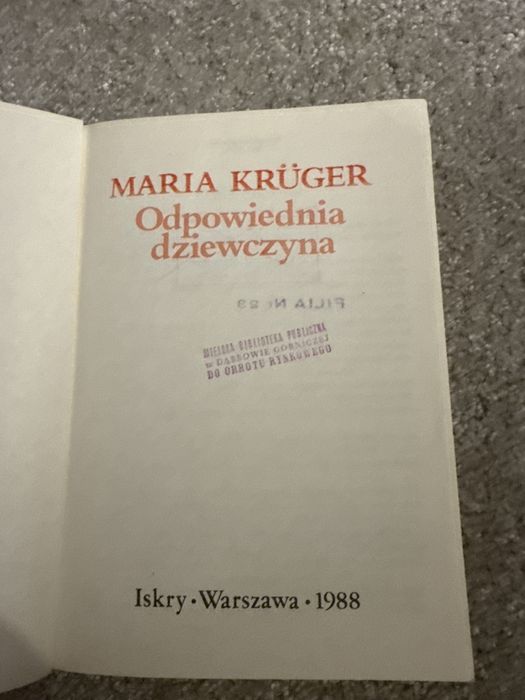 Odpowiednia dziewczyna Maria Kruger