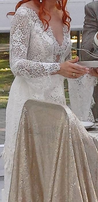 Suknia ślubna Boho rustykalna koronka