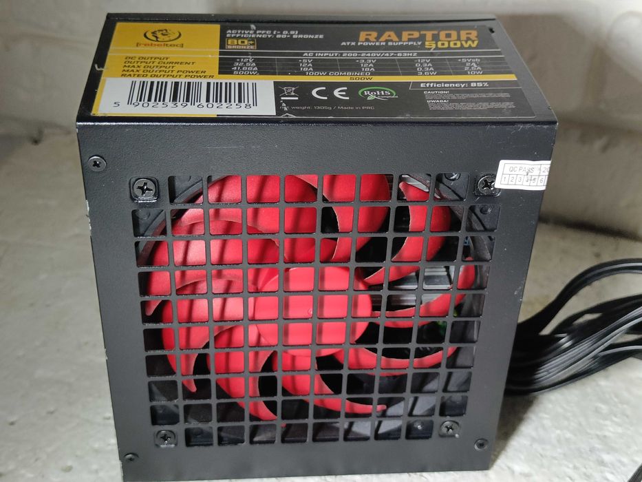 Блок живлення REBELTEC 500W 80 PLUS BRONZE 8+8GPU 8pin CPU як НОВИЙ!