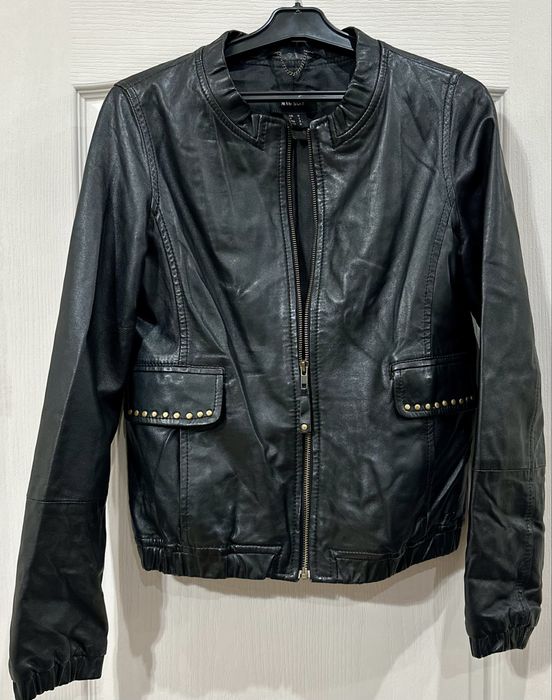 Mango Шкіряна курта жіноча