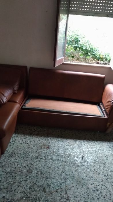 Sofá  Cama com Canto com Almofadas Removíveis