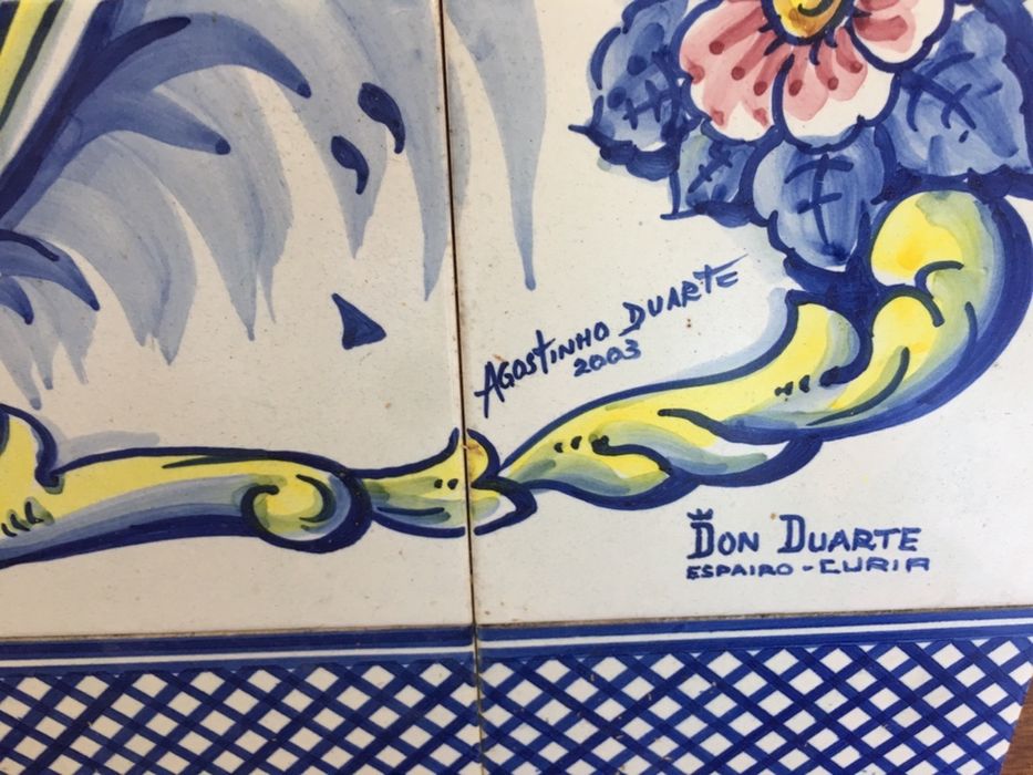 Magnífico painel de Azuleijos , pintado á mão, assinado