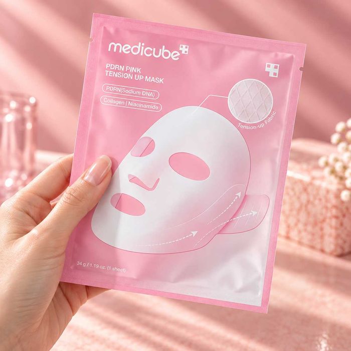Ліфтинг-маска Medicube PDRN Pink Tension Up Mask 34 г / PDRN / колаген / ніацинамід / підтягнення овалу обличчя / оригінал