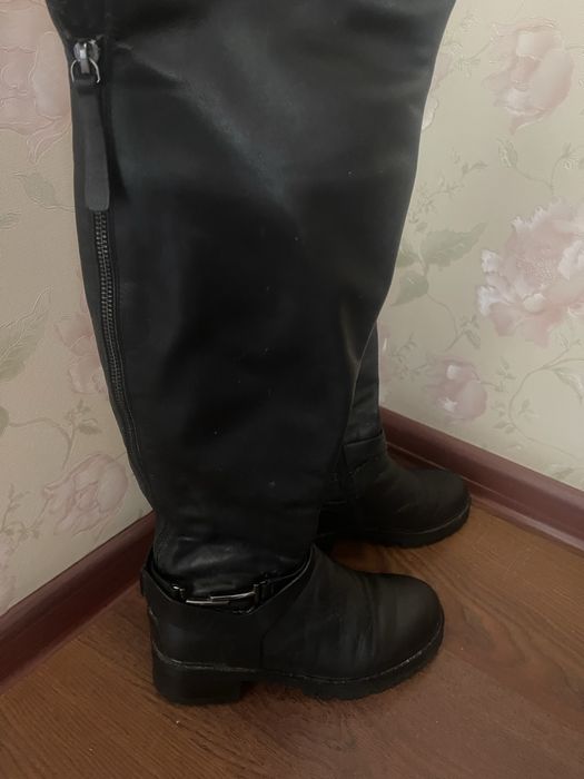 Сапоги кожа б/у высокие