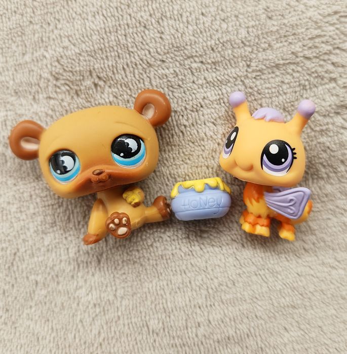 LPS littlest pet shop zestaw miś miód pszczoła  #1307 #814