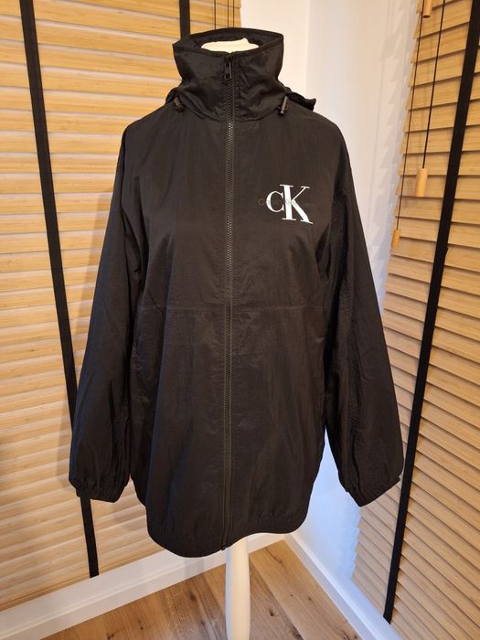 Calvin Klein, męska kurtka wiatrówka z kapturem, r. S