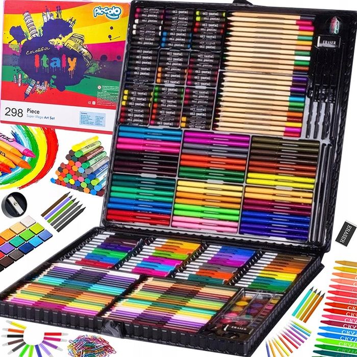 Zestaw Artystyczny Do Malowania Dla Dzieci Mazaki Kredki + Walizka 298