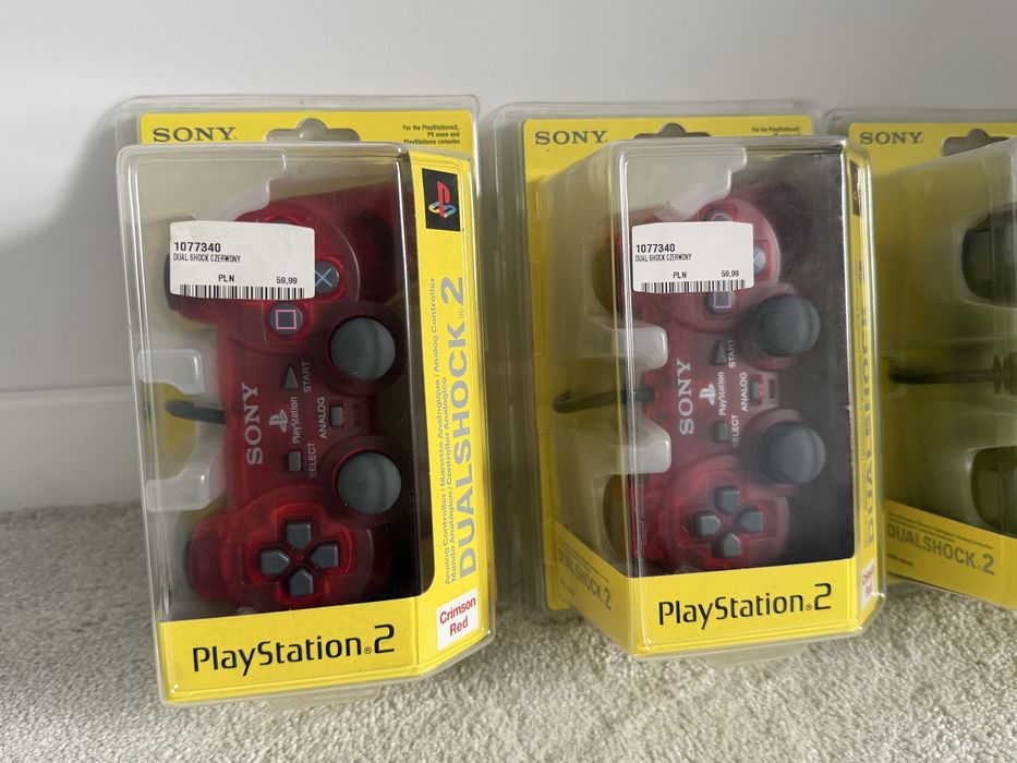 Kontroler Sony Playstation | Dualshock 2 | 100% Oryginalny | NOWY | PS2 | Rarytas | Czarny | Czerwony Kryształowy | Pad