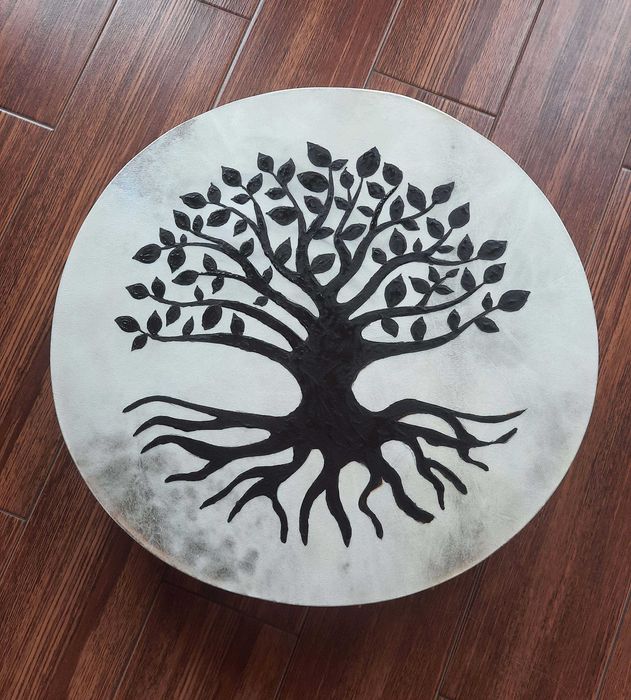 Bęben szamański 47cm + pałka ,ciemna obręcz (wysyłka gratis)