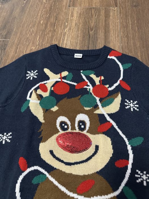 Sweter z reniferem 98/104 granatowy