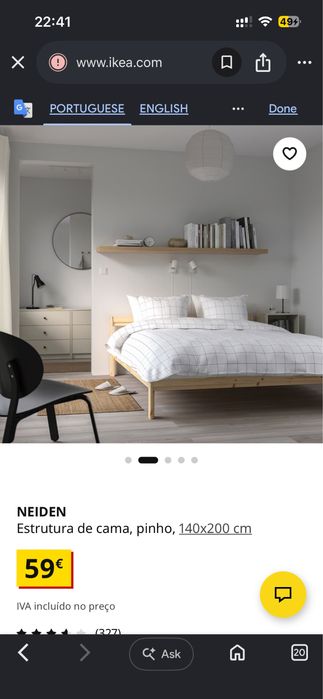 Cama nova, nunca utilizada, na embalagem original