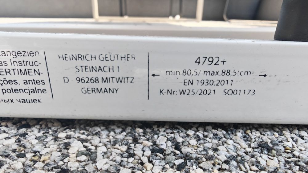 Bramka/barierka zabezpieczająca Geuther