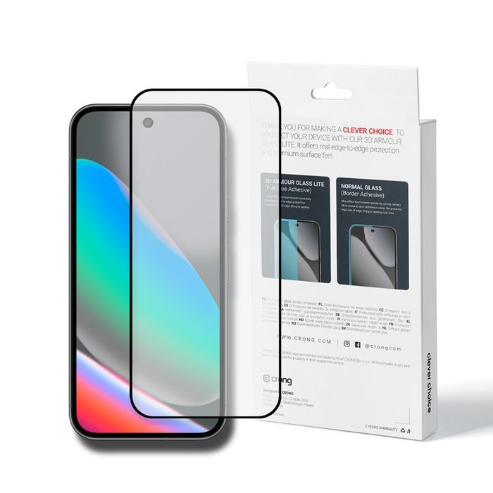 Crong 3D Glass Lite - Hartowane szkło Full Glue do Google Pixel 9 / 10