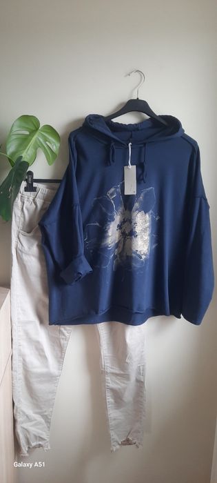 Bluza z kapturek oversize złoty kjwiat