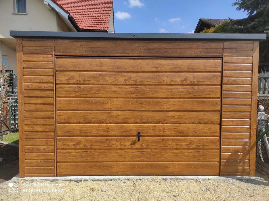 Garaż blaszany na budowę 3x5 4x5 Wzmocniony Trapez BLACHY-Producent