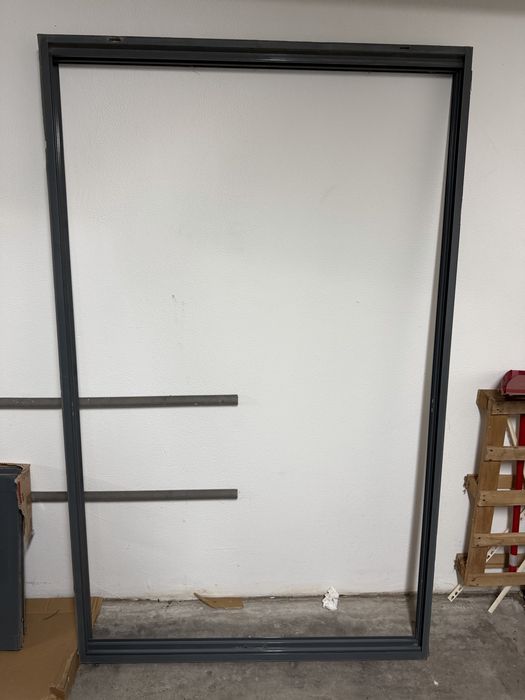 2 Janelas de vidro duplo de correr em Aluminio Cinza
