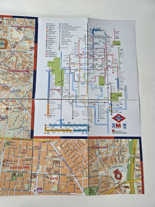 Madrid Madryt laminowana mapa miasta + metra
