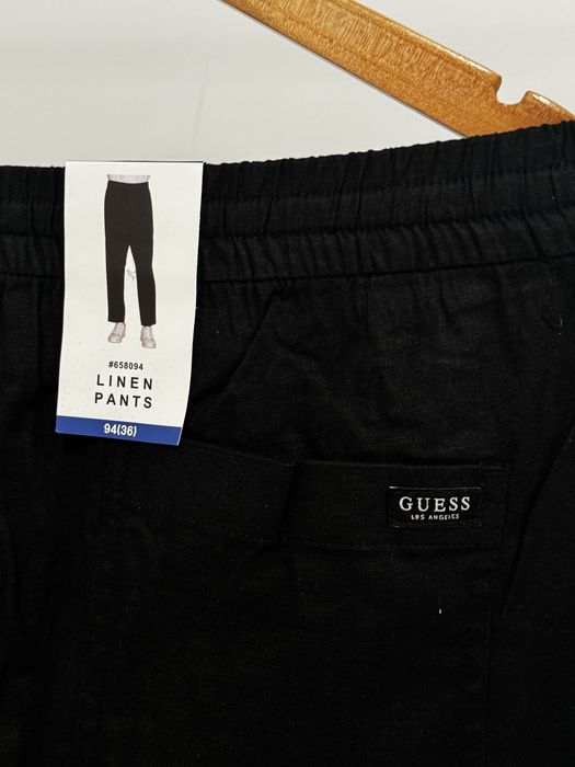 Чоловічі лляні штани GUESS (розмір 36) чорні/зелені