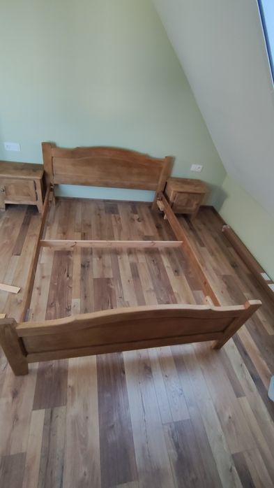 Łóżko ludwikowskie DĄB 140/200 wzmocnione  Super STAN