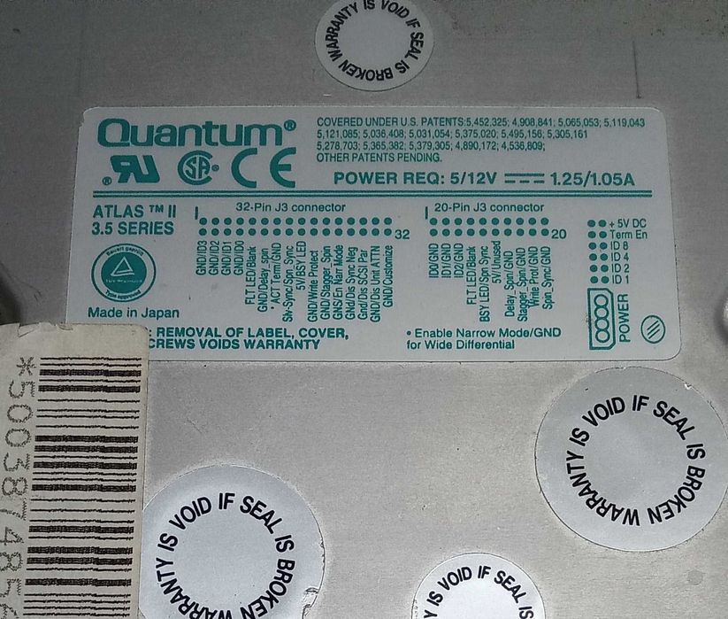 [PC Vintage] Disco 4.3 GB - Quantum Atlas II - SCSI + cabo