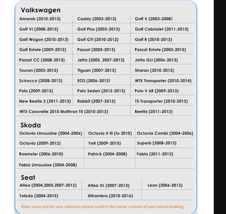 Radio para carro com GPS android grupo volkswagen