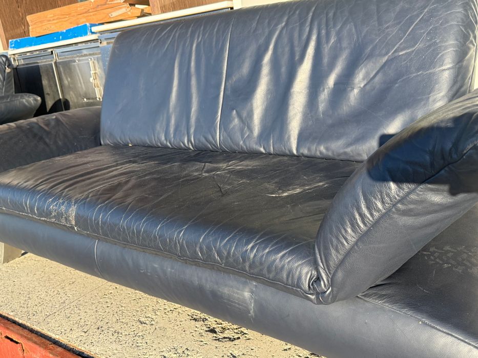 Zestaw skórzany – sofa 3-osobowa + sofa 2-osobowa, prawdziwa skóra