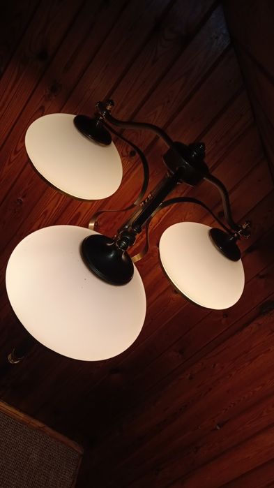 Lampa podłogowa, mosiężna, patyna