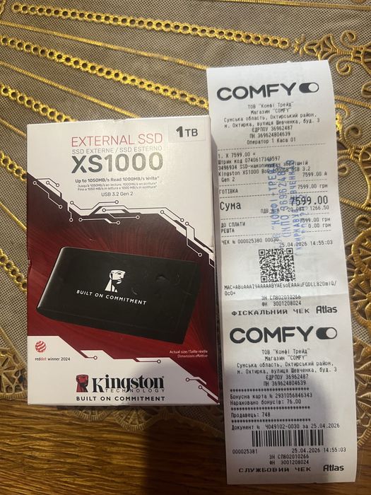 Ssd Kingston 1000Gb новий