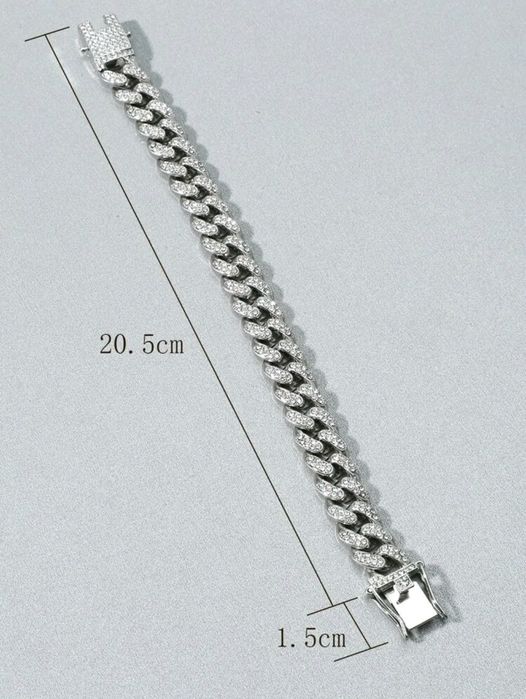 Bransoletka srebrna z kryształkami