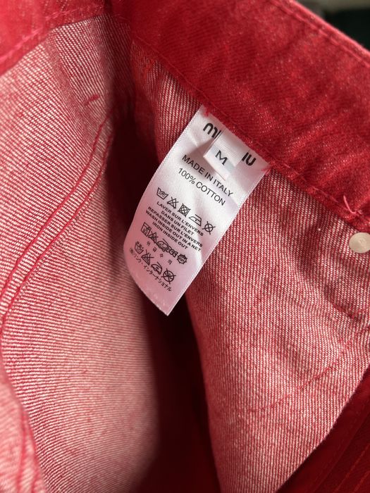 Czerwone jeansy Miu Miu straight high waist, rozmiar M