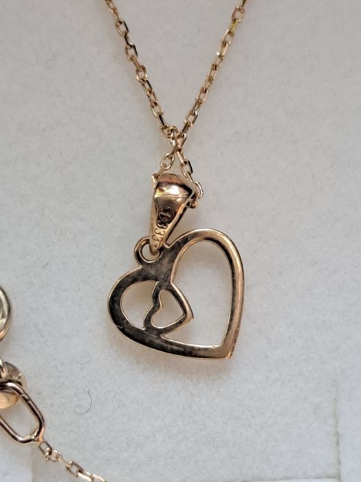 Złoty łańcuszek W.Kruk z zawieszka serce 333
