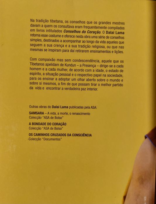 Livro "Conselhos do Coração" - Sua Santidade o DALAI LAMA