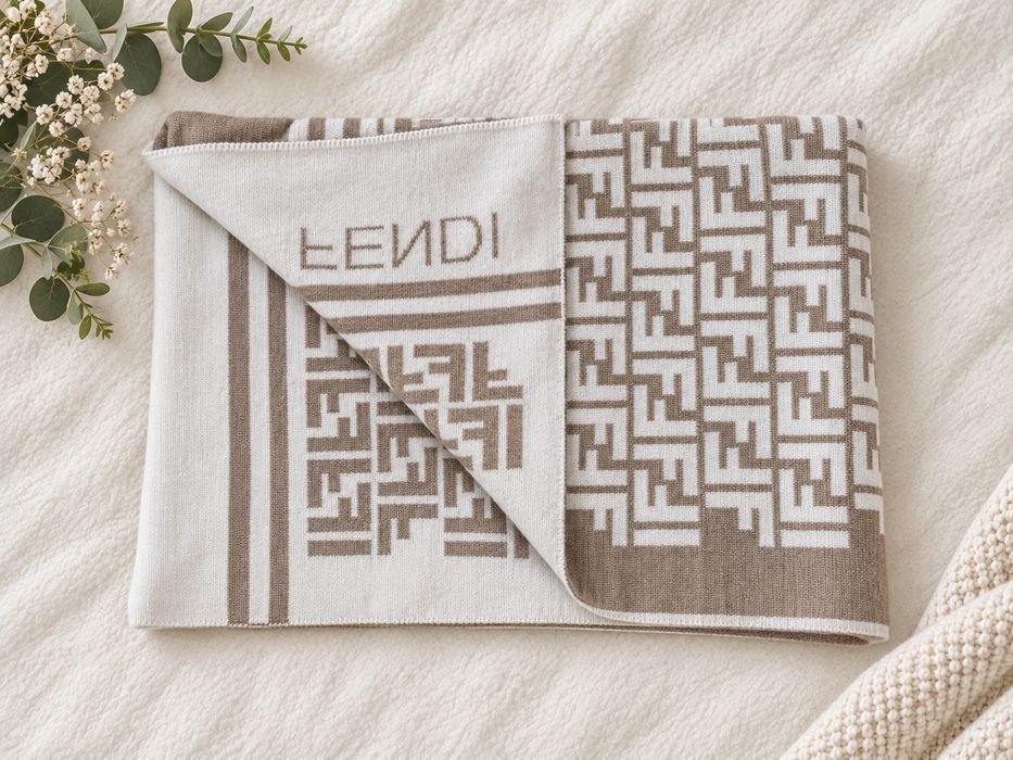 Ciepły, duży szal Fendi