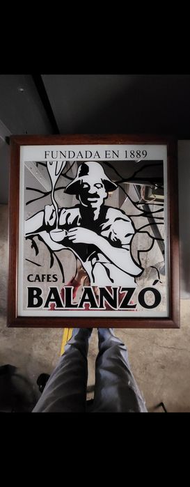 Quadro Espelho Balanzo cafés antigo em excelente estado