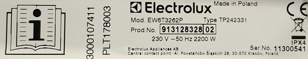 Pralka Electrolux 6kg z transportem,Gwarancja